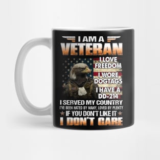 I Am A Veteran I Love Freedom I Wore Dogtags I Have A DD-214 Mug